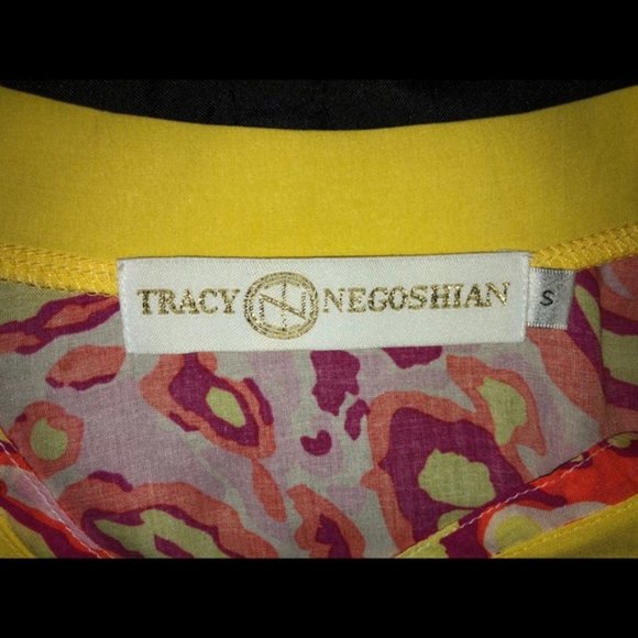 BOGO Tracy Negoshian Dress/Tunic V-neck Pink Yellow Red Size Sz S #305 - Picture 6 of 7